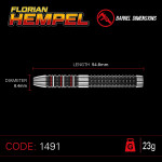 Winmau Florian Hempel 90% Tungsten Çelik Uçlu Dart Oku