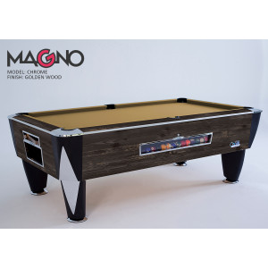 SAM Magno Otomatik Amerikan Bilardo Masası - Golden Wood & Chrome
