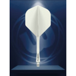 Winmau Fusion Entegre Flight & Şaft Sistemi - Düz Beyaz Medium