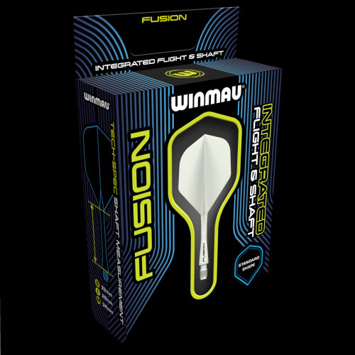 Winmau Fusion Entegre Flight & Şaft Sistemi - Düz Beyaz Medium