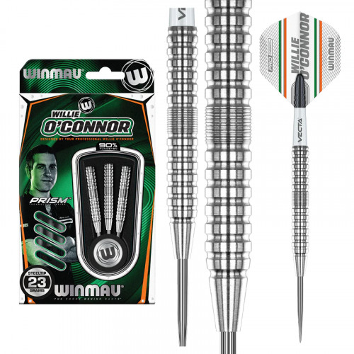 Winmau Willie O'Connor "The Magpie" 90% Tungsten 23g Çelik Uç Dart Oku Winmau Willie O'Connor "The Magpie" 90% Tungsten 23g Çelik Uç Dart Oku