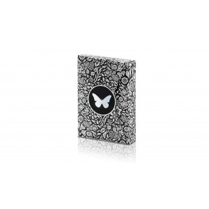 Limited Edition Butterfly Playing Cards Black & Silver 