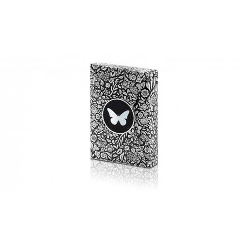 Limited Edition Butterfly Playing Cards Black & Silver 