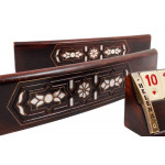 Sedef Kakmalı Oval Oymalı Masif Ahşap Okey Takımı