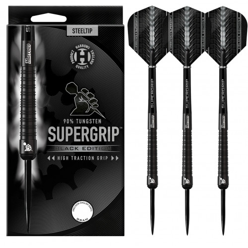 Harrows Supergrip Black Edition 90% Tungsten Çelik Uçlu Dart Oku Harrows Supergrip Black Edition 90% Tungsten Çelik Uçlu Dart Oku